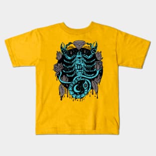 Blue Grey Mystic Scorpio Zodiac Kids T-Shirt